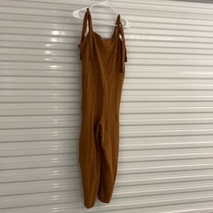 Camel Brown Linen/Rayon Wide Leg Jumpsuit• Size M